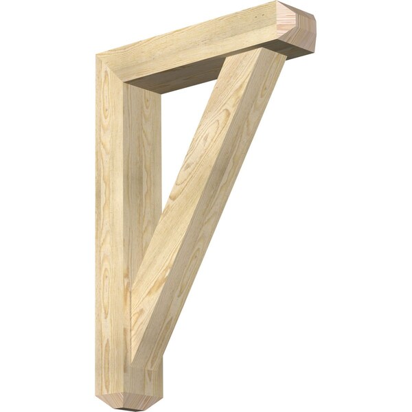 Ekena Millwork Traditional Craftsman Rough Sawn Bracket w/ Offset Brace, Douglas Fir, 6"W x 26"D x 38"H BKT0604X26X38TRA04RDF - main